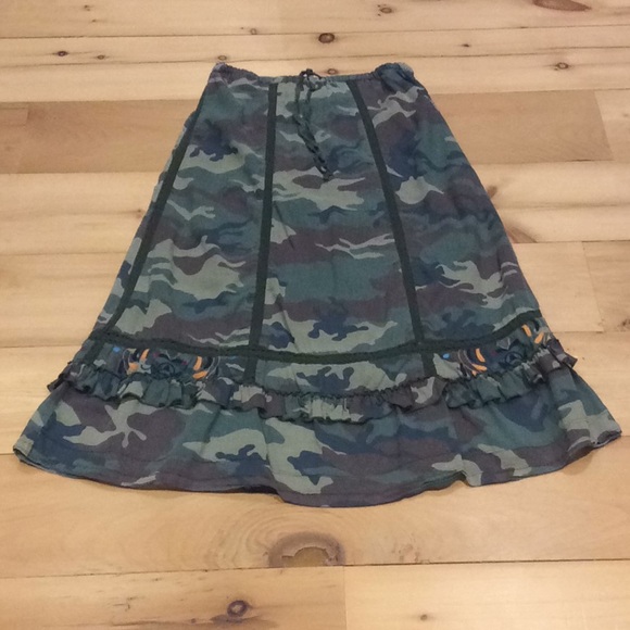 camo maxi skirt